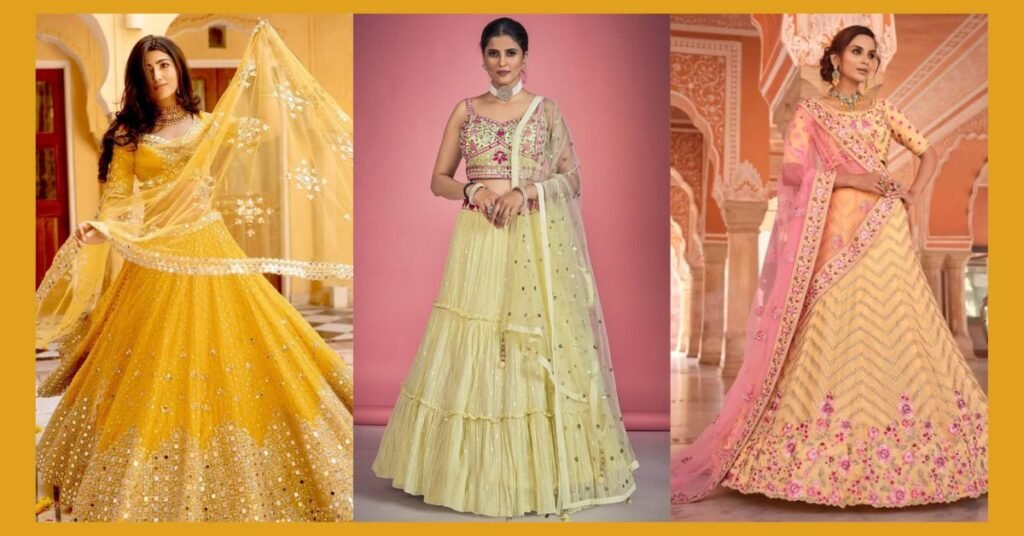 Dazzling Light Pink-Yellow Sequence Georgette Party Wear Crop-Top Lehenga