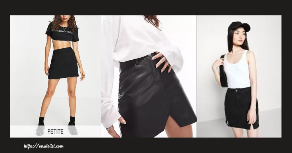 Topshop Petite Black Denim Mini Skirt